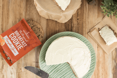 No Bake Fall Cheesecake Recipe with a Pumpkin Spice Breakfast Cookie Crust