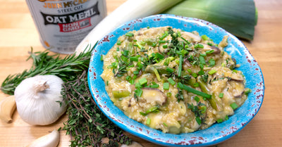 Mushroom & Asparagus Oat Risotto Recipe