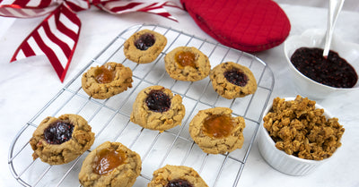 Christmas Thumbprint Granola Cookies
