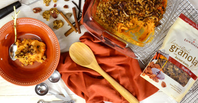 Sweet Potato Casserole Recipe with Maple Pecan Granola Topping